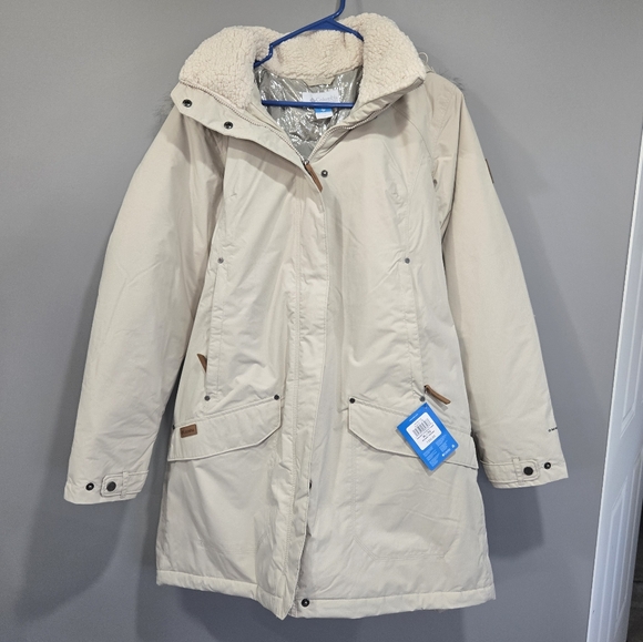 🐢 NWT Columbia Women’s Icelandite Turbodown Jacket Cream XL - Picture 16 of 17